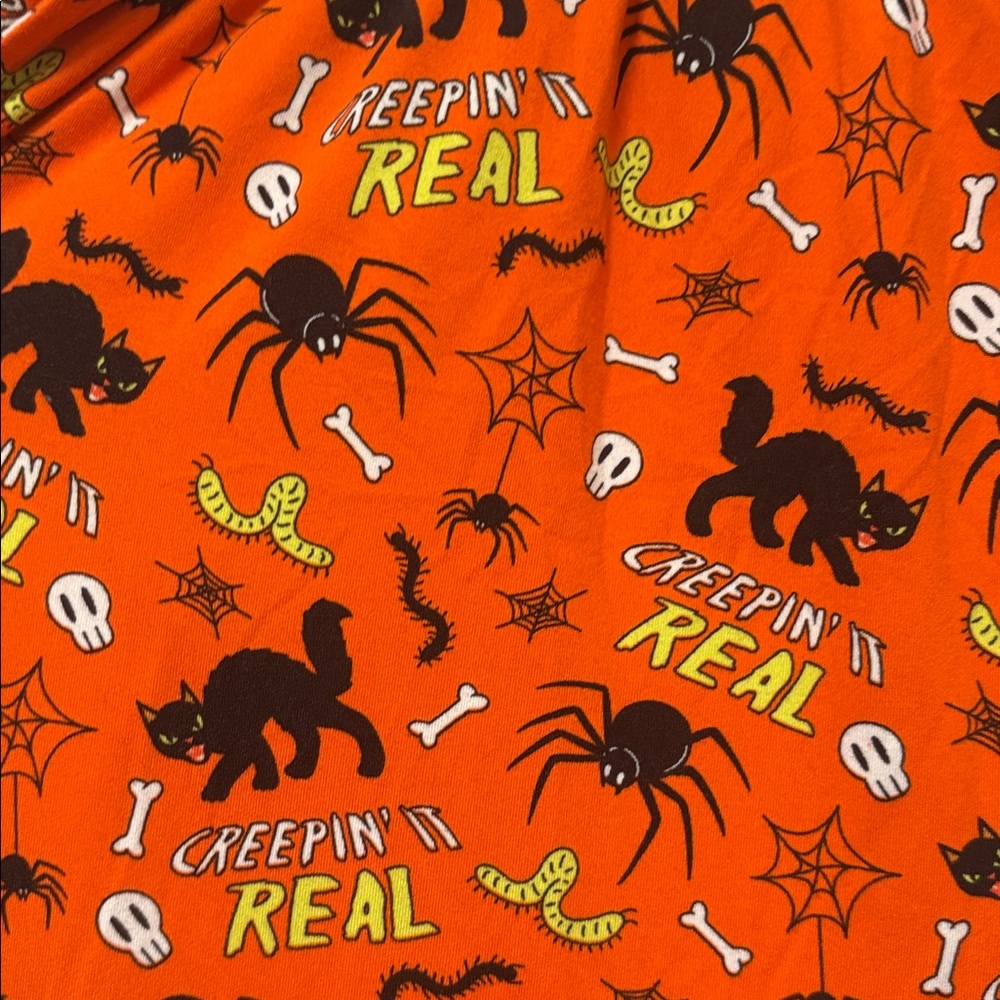 ☀️Orange Halloween Drawstring Elastic Waisted Pants Soft And Cozy - Picture 3 of 7